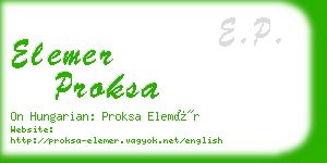 elemer proksa business card